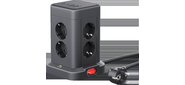 Сетевой фильтр 2м 3*1.5кв.мм 8розеток 16A 230В 2xUSB-A 2xUSB-C черный ILS 451 99630 DEFENDER