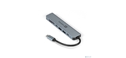 Exegate EX293983RUS Док-станция ExeGate DUB-21C / PD / CR / H  (кабель-адаптер USB Type-C --> 2xUSB3.0 + Card Reader + PD 100W + HDMI 4K@60Hz,  Plug&Play,  серый)