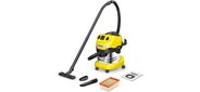 Строительный пылесос Karcher WD 4 P S V-20 / 5 / 22 (уборка: сухая / сбор воды) желтый