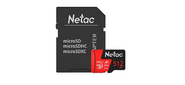 Флеш карта microSDHC 512Gb Class10 Netac NT02P500PRO-512G-R P500 Extreme Pro + adapter
