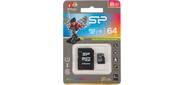Silicon Power "SP064GBSTXBU1V10-SP" 64ГБ microSD XC UHS-I + адаптер