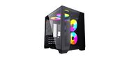 Powercase Корпус Vision Micro,  Black,  Tempered Glass,  4х 120mm 5-color fan,  чёрный,  mATX   (CVBM-L4)