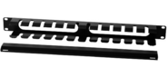 Органайзер кабельный горизонтальный 19" 1U с крышкой,  цвет черный