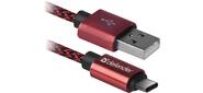 Кабель USB2.0 TO TYPE-C 1M RED USB09-03T 87813 DEFENDER