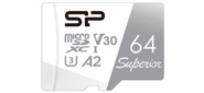 Флеш карта microSD 64GB Silicon Power Superior Pro A2 microSDXC Class 10 UHS-I U3 Colorful 100 / 80 Mb / s  (SD адаптер)
