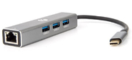 VCOM DH311A Кабель-концентратор USB 3.1 Type-Cm --> RJ-45+3port USB3.0 (f) Aluminum Shell VCOM <DH311A>