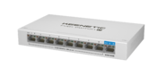 PoE+ коммутатор /  9-портовый гигабитный коммутатор с 8 портами PoE+ и бюджетом мощности 120 Вт 802.3af / at металлический корпус для настольного или настенного размещения,  поддержка QoS DSCP / 802.1p