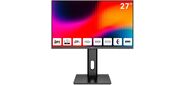 Монитор 27" AIWA MF2711 Black (IPS, 1920x1080, D-Sub+HDMI+DP, USB 3.0 (1 in + 2 out), 4 ms, 178° / 178°, 300 cd / m, 1000:1, 120Hz, Spk, Pivot, внутр БП)