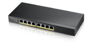 Гибридный Smart L2 коммутатор PoE+ Zyxel NebulaFlex GS1915-8EP, 8xGE PoE+, бесшумный (без вентилятора), бюджет PoE 60 Вт, автономное / облачное управление