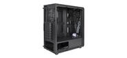 Exegate EX292858RUS Корпус Miditower ExeGate EVO-8225 (ATX, без БП, 2*USB+1*USB3.0, черный, 2 вент. с RGB подсветкой и полоса на передней панели, боковая панель - закаленное стекло)