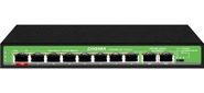 Коммутатор Digma DSP208F-2F-T120 DSP208F-2F-T120 V1 10x100Мбит / с 8PoE 8PoE+ 1PoE++ 120W неуправляемый