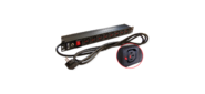 Lanmaster TWT-PDU-10A8C3L-3.0 Блок розеток 19" 8 шт. C13 с фиксатором вилки,  10A 250V,  шнур питания 3.0 м