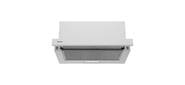 Встраиваемая телескопическая вытяжка, 50 см, отвод / циркуляция, механический контроль, 2 скорости работы, производительность 710 м3 / ч, LED освещение, фронтальная панель - белый метал, 216*500*285-470