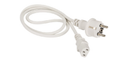 Шнур питания C13-Schuko, 3х0.75, 220В, 10А, белый, 3 метра