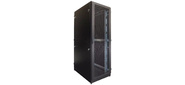Шкаф серверный напольный 42U  (600  1200) дверь перфорированная,  задние двойные перфорированные,  цвет черный