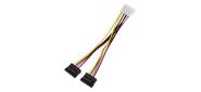 Кабель GoPower MOLEX (f)-2SATA (m) 0.2м PVC RoHS (1 / 500)