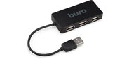 Разветвитель USB 2.0 Buro BU-HUB4-U2.0-Slim 4порт. черный