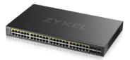 Zyxel NebulaFlex Pro GS2220-50HP Hybrid L2 PoE+ Switch, 19 "rack, 44xGE PoE +, 4xCombo (SFP / RJ-45 PoE+), 2xSFP, 375W PoE Budget, Standalone / Cloud Management