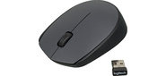 Мышь Logitech M170 серый / черный оптическая  (1000dpi) беспроводная USB для ноутбука  (2but)