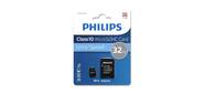 Флеш карта microSD 32GB PHILIPS microSDHC Class 10 (SD адаптер)