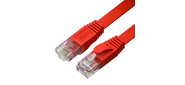 GCR Патч-корд PROF плоский прямой 10.0m, UTP медь кат.6, красный, 30 AWG, ethernet high speed 10 Гбит / с, RJ45, T568B, GCR-52851