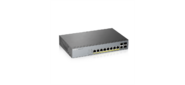Zyxel GS1350-12HP,  10xGE  (8xPoE+),  2xSFP,  бюджет PoE 130 Вт,  дальность передачи питания до 250 м,  автоперезагрузка PoE-портов,  повышенная защита от перенапряжений и электростатических разрядов