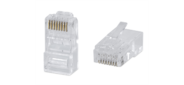 Cabeus 8P8C-C6 Коннектор RJ-45 под витую пару, категория 6 , универсальный (для одножильного и многожильного кабеля) для проводников с толщиной по изоляции до 1, 05 мм