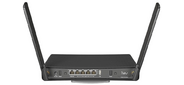 MikroTik RBD53iG-5HacD2HnD hAP ac3 with 4-core 716 MHz CPU,  256MB RAM,  5 x Gigabit LAN  (PoE-out on port 5),  two wireless interfaces  (built-in 2.4Ghz 802.11b / g / n two chain,  built-in 5Ghz 802.11ac two chain),  3dBi 2.4GHz