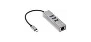Telecom Переходник USB 3.1 Type-C -->RJ-45 1000Mbps +3 USB3.0,  Aluminum Shell,  0.2м Telecom <TA311C>