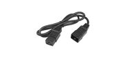 Hyperline PWC-IEC19-IEC20-1.0-BK Кабель питания IEC 320 C19 - IEC 320 C20 (3x1.5), 16A, прямая вилка, 1м, цвет черный