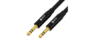 GCR Кабель 2.0m аудио jack 3.5mm / jack 3.5mm черный, GOLD, AL case черный, M / M, GCR-54761