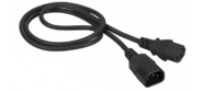 Шнур питания C13-C14,  3х0.75,  220В,  10А,  черный,  1 метр