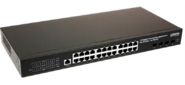 Коммутатор Gigabit Ethernet OSNOVO SW-24G4X-L2 Управляемый L2+ коммутатор Gigabit Ethernet на 28 портов. Порты: 24 x GE  (10 / 100 / 1000Base-T) + 4 x 1G / 10G SFP+ Uplink. Консольный порт,  Уровень управления L2+. Поддержка Jumbo Frame
