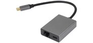Адаптер TypeC--->RJ45+PD 100Вт, Allum Shell, VCOM <CU4591>