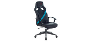 Кресло игровое Бюрократ ZOMBIE DRIVER черный / голубой искусственная кожа с подголов. крестовина пластик