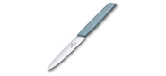 Нож кухонный Victorinox Swiss Modern  (6.9006.10W21) стальной разделочный лезв.100мм серрейт. заточка серый