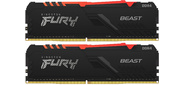 Память DDR4 2x16GB 3600MHz Kingston KF436C18BB2AK2 / 32 Fury Beast RGB RTL Gaming PC4-28800 CL18 DIMM 288-pin 1.35В dual rank с радиатором Ret