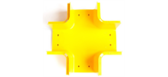 Х-соединитель оптического лотка 120 мм,  желтый