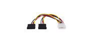 Кабель GoPower MOLEX (f)-2SATA (m) 0.2м PVC RoHS (1 / 500)