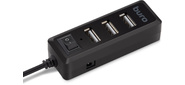 Разветвитель USB 2.0 Buro BU-HUB4-0.5L-U2.0 4порт. черный