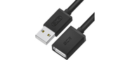 GCR Удлинитель 1.0m USB 2.0 AM / AF, черный, GCR-55069