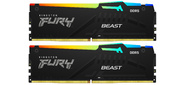 Память DDR5 2x32GB 5600MHz Kingston KF556C36BBEAK2-64 Fury Beast RGB RTL Gaming PC5-44800 CL36 DIMM 288-pin 1.25В single rank с радиатором Ret