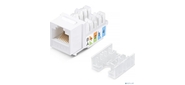 Cabeus KJ-RJ45-Cat.5e-90-SW Вставка Keystone Jack RJ-45,  категория 5e,  заделка 110 тип,  белая,  со стяжкой