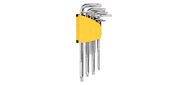 Набор шестигранных ключей ";TORX"; Deli DL3091 9 шт. Размер: 1 / 16”-3 / 8”. Хромированный. Технические характеристики: Т10, Т15, Т20, Т25, Т27, Т30, Т40, Т45, Т50