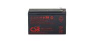 Battery CSB series HRL, HRL1234W F2 FR, voltage 12V, capacity 34 W / C at 15 min. discharge to U con. - 1.67 V / Cel at 25°C, (discharge 20 hours), max. discharge current (5 sec.) 130A, short circuit current 367A, max. charge current 3.4A, lead-acid type AGM, terminals F2, LxWxH 150.9x64.8x98.6mm., weight 2.7kg., service life 5 years, case made of fire-resistant plastic.
