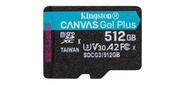 Флеш карта microSD 512GB Kingston microSDXC Class 10 UHS-I U3 V30 Canvas Go Plus 170MB / s