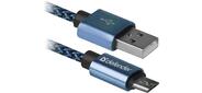 Кабель USB2.0 TO MICRO-USB 1M BLUE USB08-03T 87805 DEFENDER