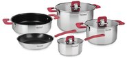 Набор 8 предметов: Кастрюли с / кр 20 см  (3, 0л),  24 см  (5, 6л),  ковш с / кр 16 см  (1, 4л),  сотейник б / кр 2