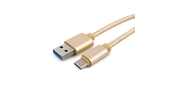 Cablexpert Кабель USB 3.0 CC-P-USBC03Gd-1M AM / Type-C,  серия Platinum,  длина 1м,  золотой,  блистер