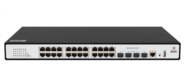 Управляемый PoE коммутатор уровня 2, 24 порта 10 / 100 / 1000Base-T с поддержкой PoE, 4 порта 1 / 10G SFP+, PoE 370 Ватт